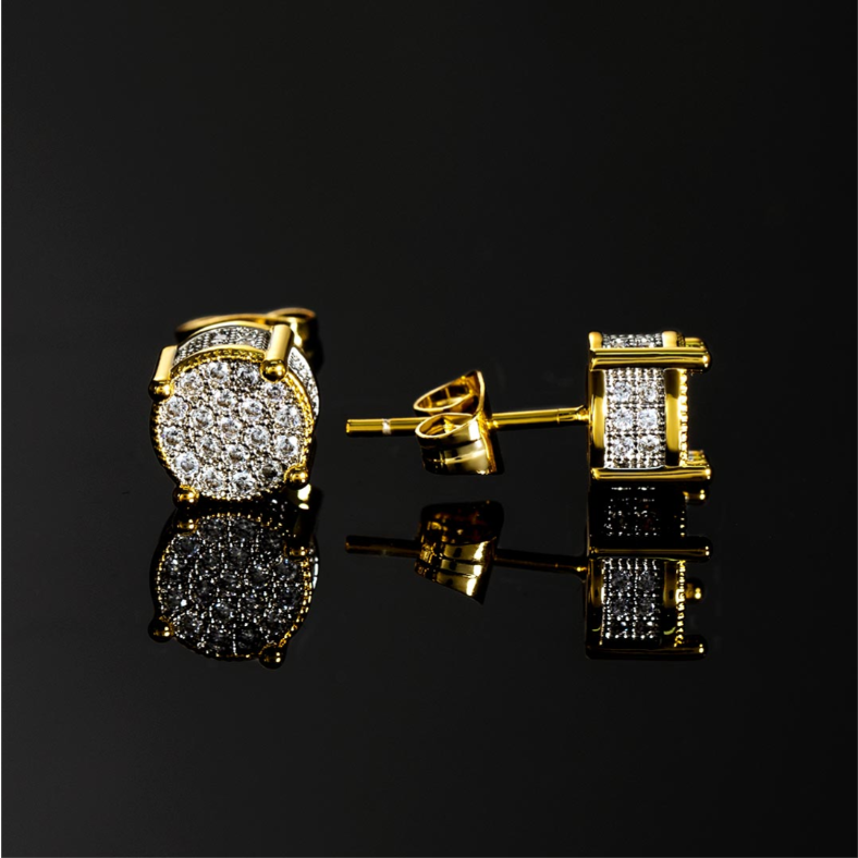 Iced Round Stone Stud Earring
