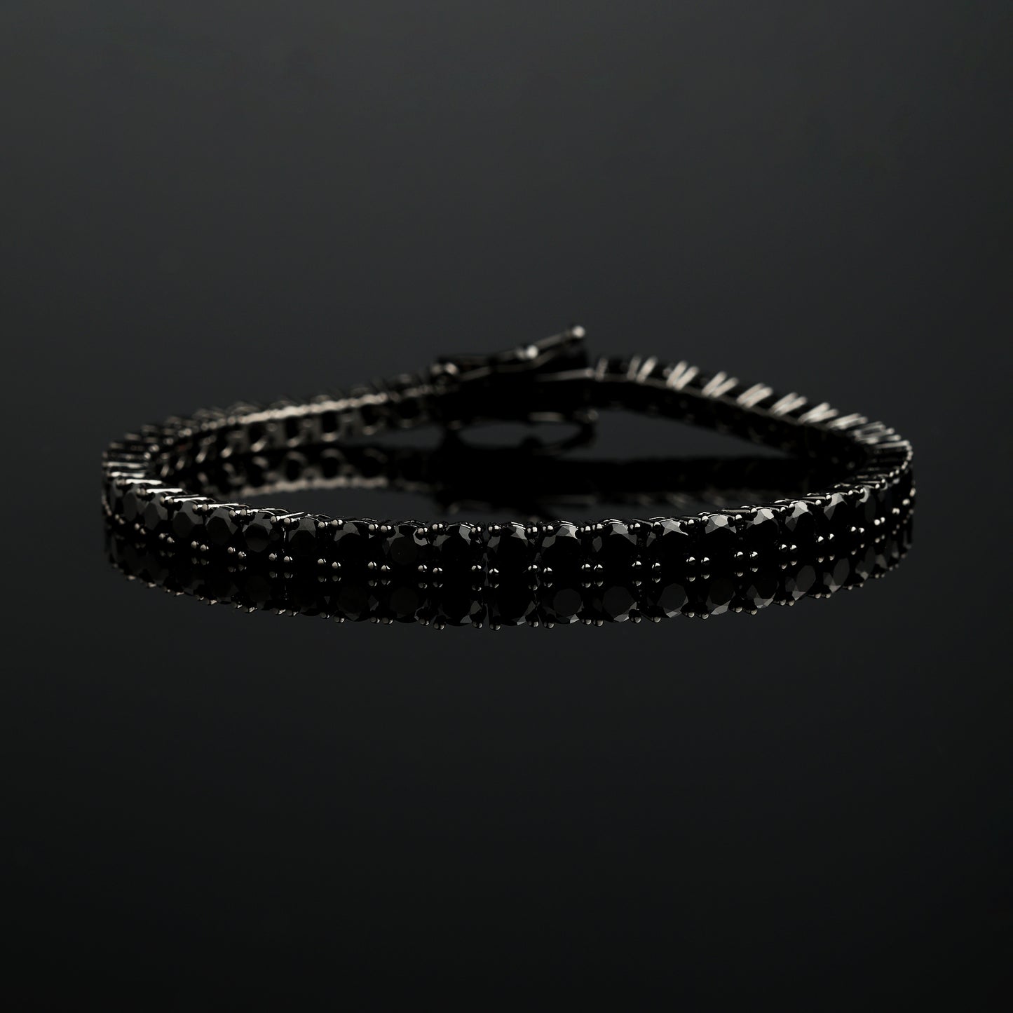 4 毫米黑金黑色宝石网球手链