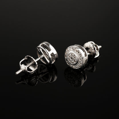 7.5MM 925 Silver Moissanite Cluster Halo Stud Earrings