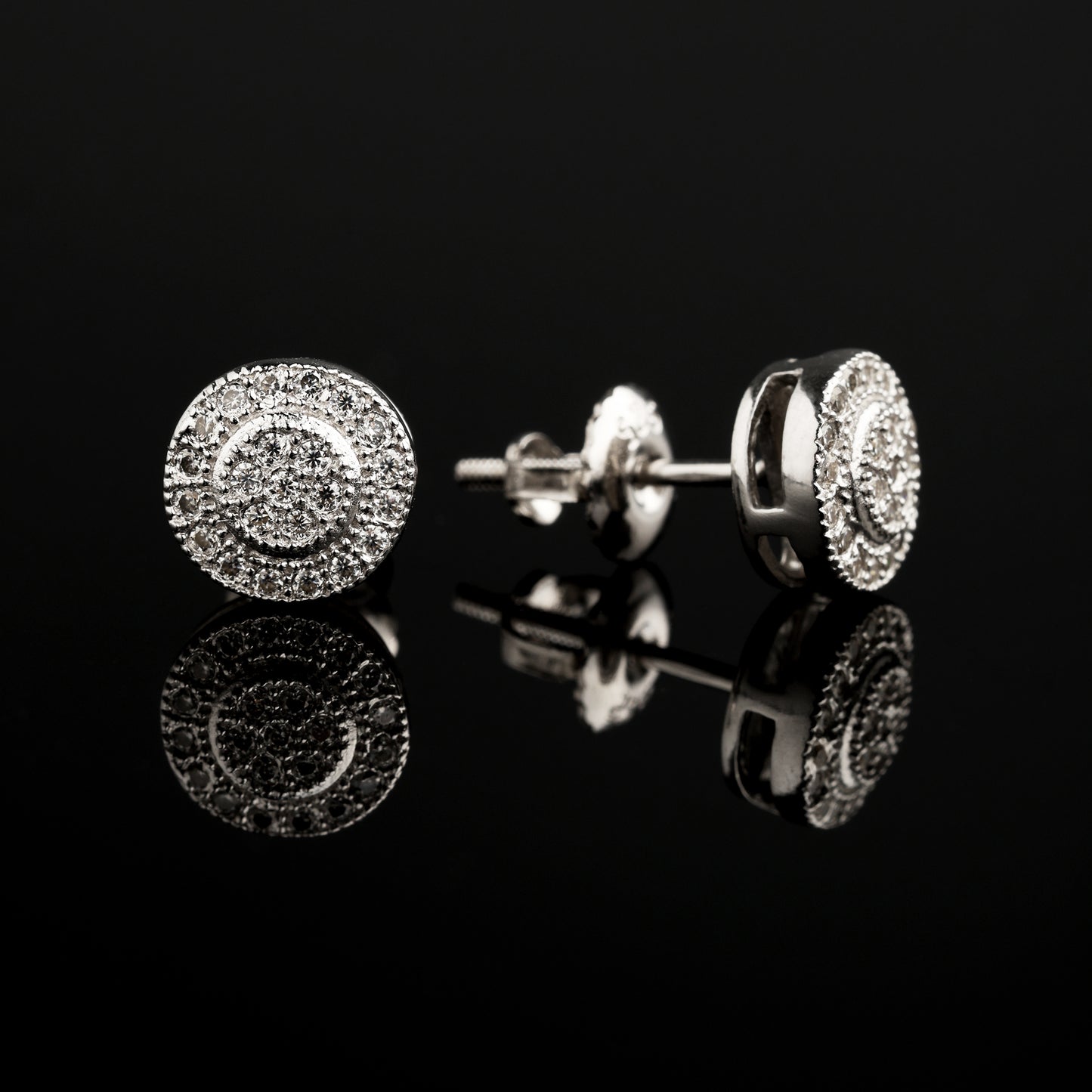 7.5MM 925 Silver Moissanite Cluster Halo Stud Earrings