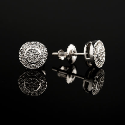 7.5MM 925 Silver Moissanite Cluster Halo Stud Earrings