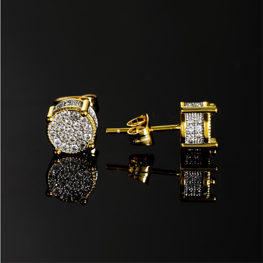 Iced Round Stone Stud Earring