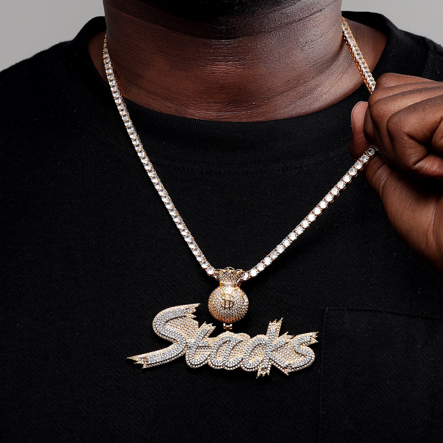 Custom Two Layer Letter Name Necklace Pendant