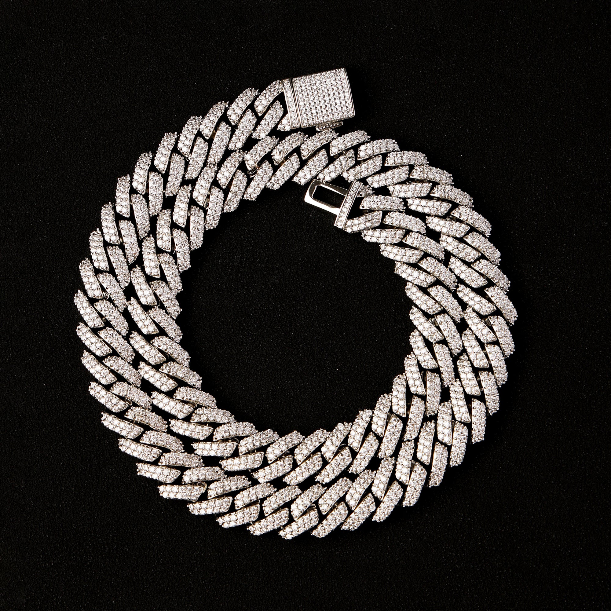 10MM Prong Cuban Link Chain White Gold – HeyIce