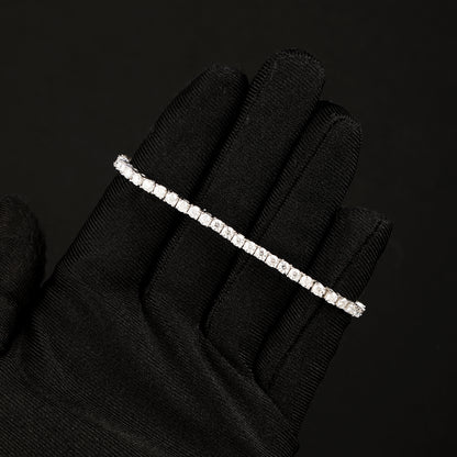 3MM S925 银莫桑石网球手链 白金