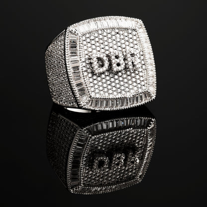 CZ Iced Out Custom Letter 3D Iced Ring