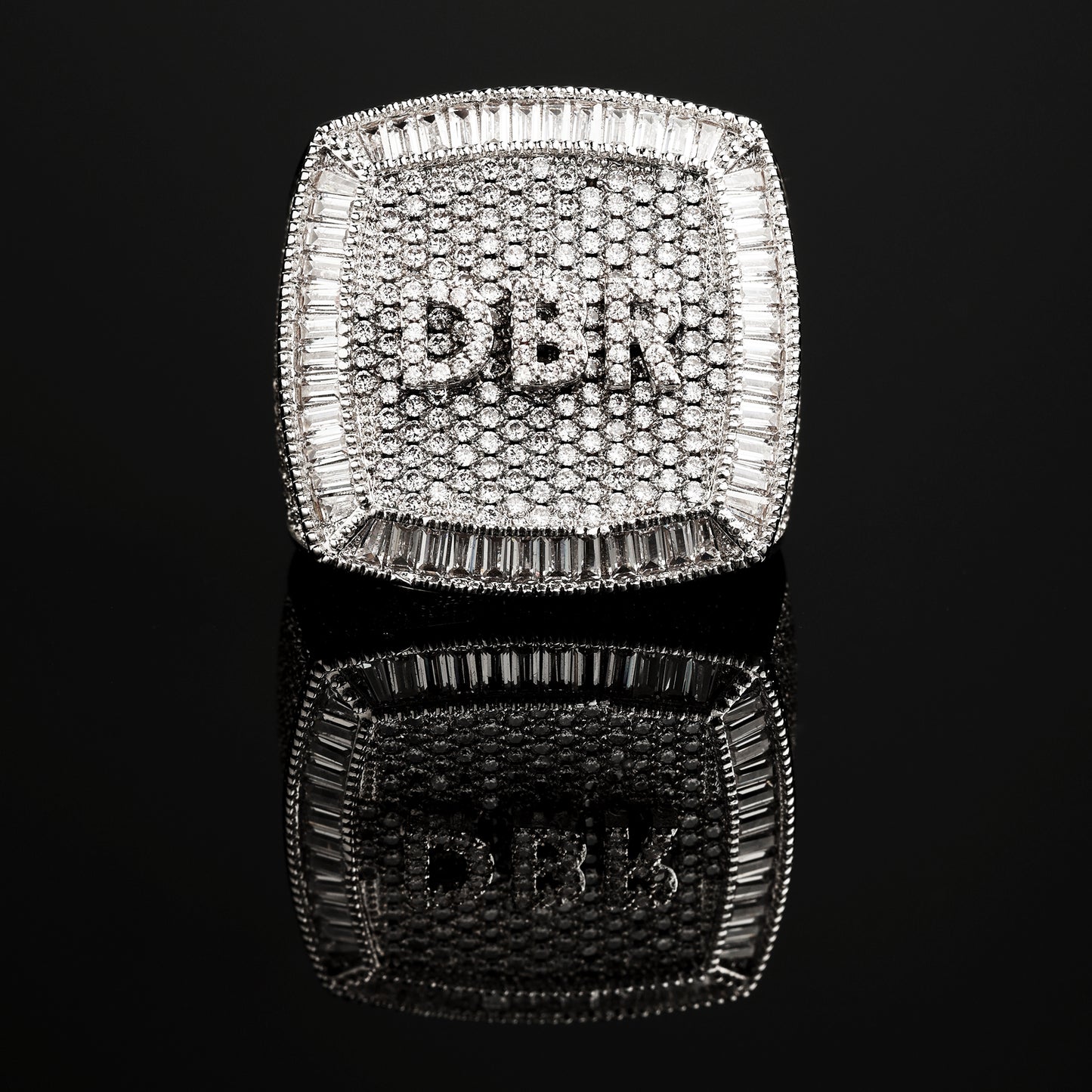 CZ Iced Out Custom Letter 3D Iced Ring
