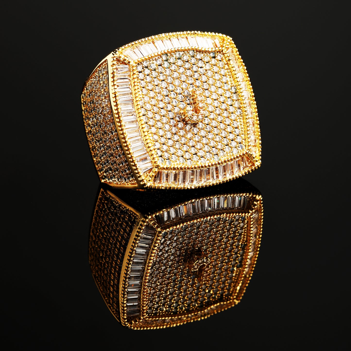 CZ Iced Out Custom Letter 3D Iced Ring