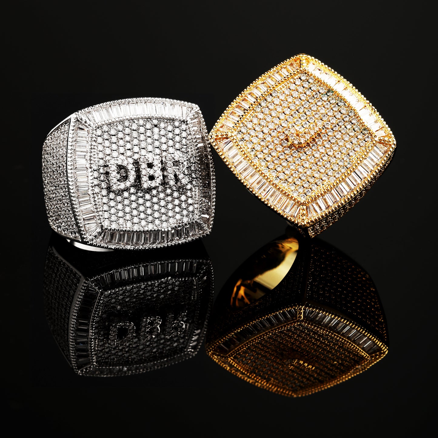 CZ Iced Out Custom Letter 3D Iced Ring