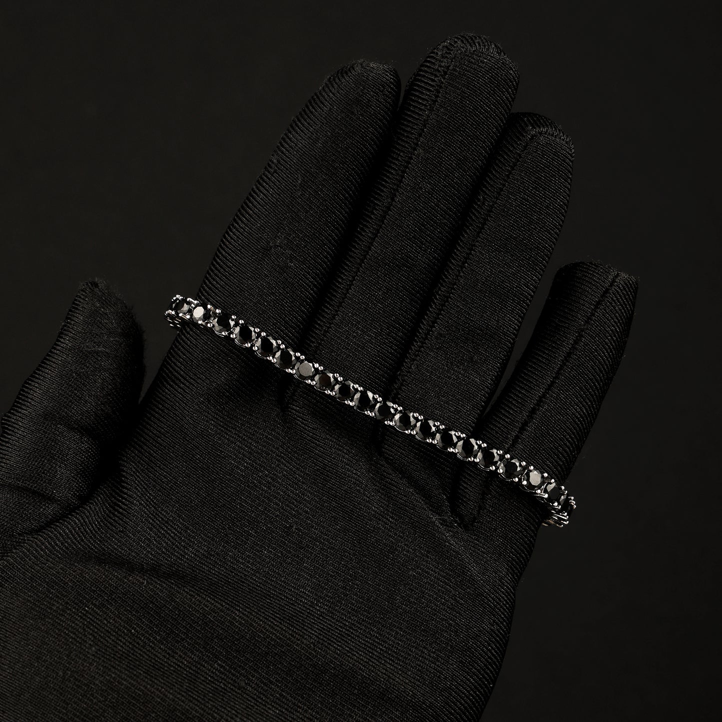 5MM S925 Silver Moissanite Tennis Bracelet Black Gold