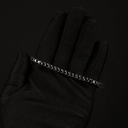 5MM S925 Silver Moissanite Tennis Bracelet Black Gold