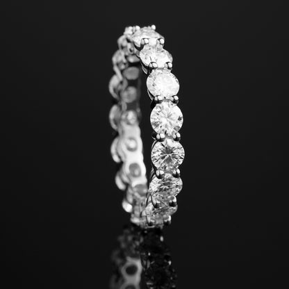 6.00 Carat 925 Silver Moissanite Singel-Row Eternity Ring White Gold