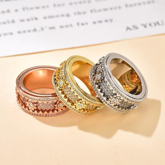 Relaxing Emotional Rings Fidget Spinner ManCouples Rotating Mechanical Ring