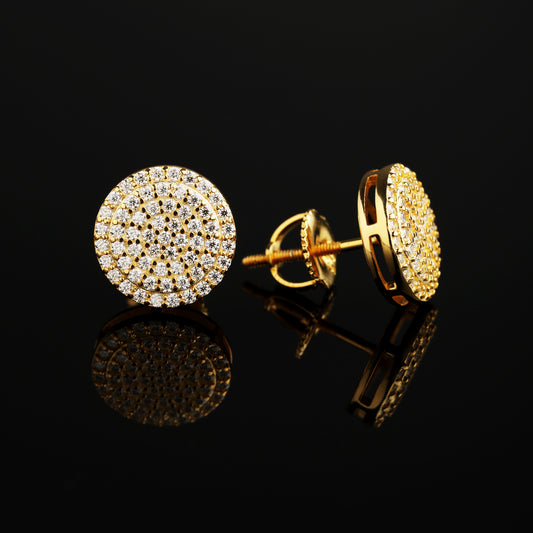 10MM 925 Silver Moissanite Cluster Halo Stud Earrings 18K Gold