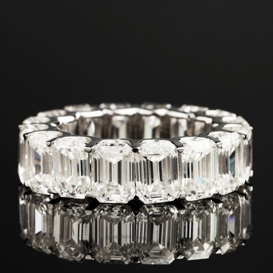 5MM/6MM/7MM 925 Silver Moissanite Baguette Band Ring White Gold