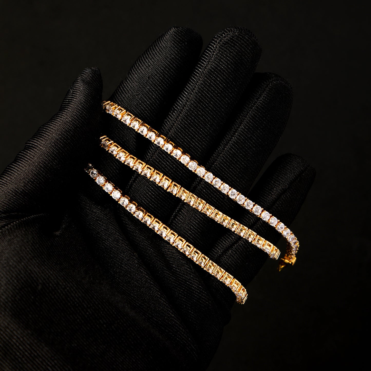 3MM 925 Silver Moissanite Tennis Chain 18K Gold