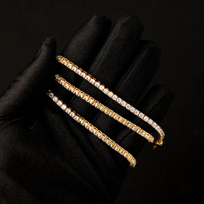 4MM 925 Silver Moissanite Tennis Chain 18K Gold