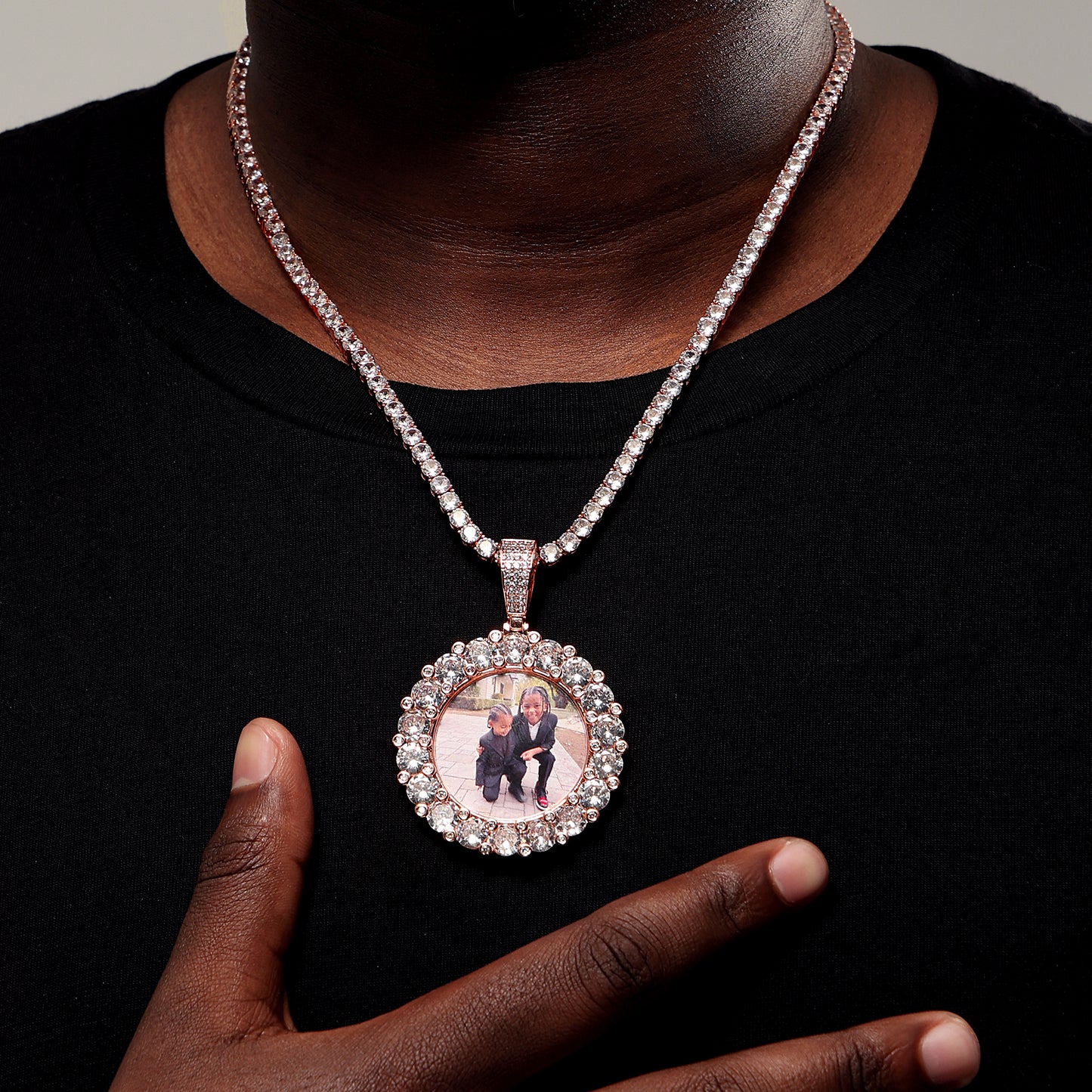 3D Circle Custom Picture Pendant