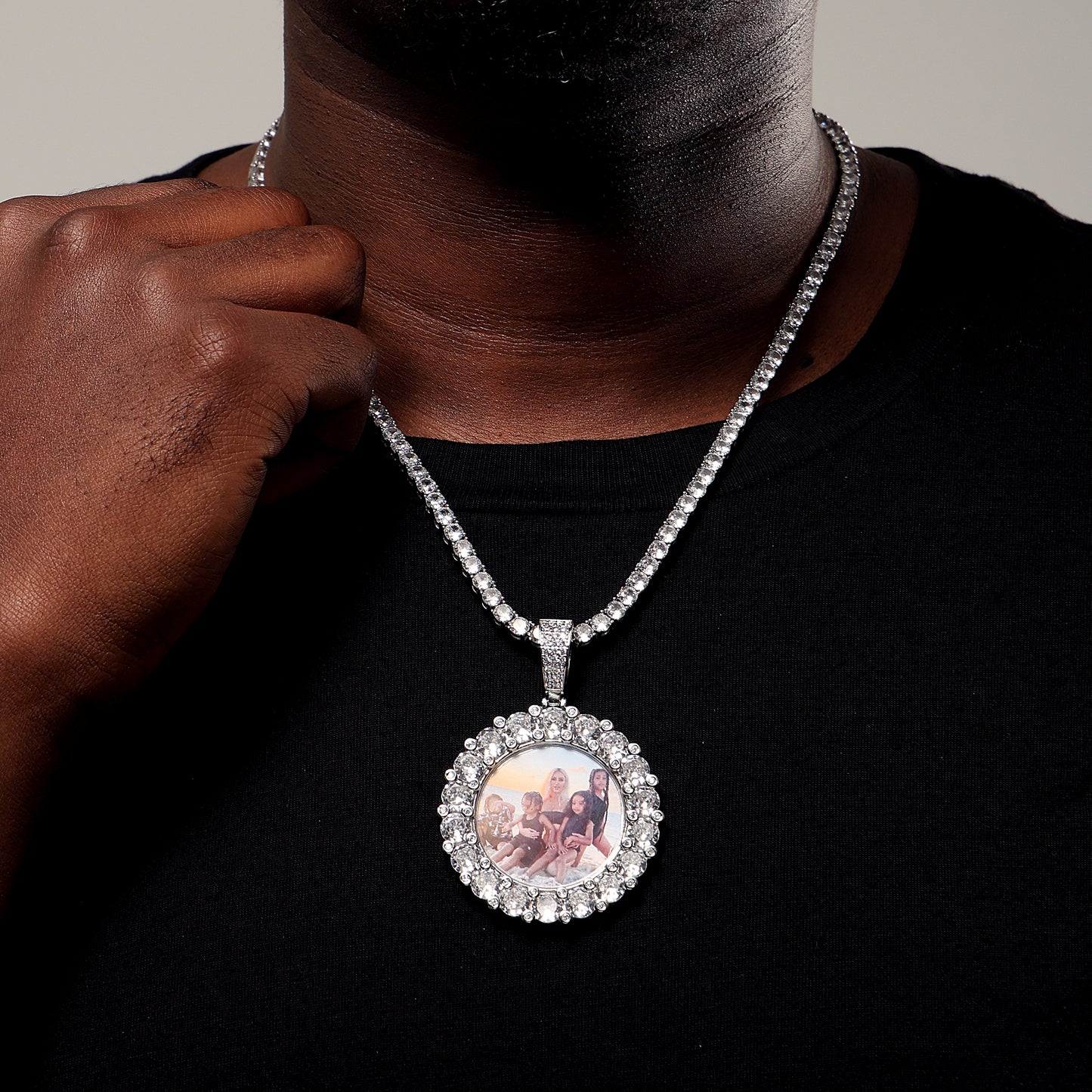 3D Circle Custom Picture Pendant