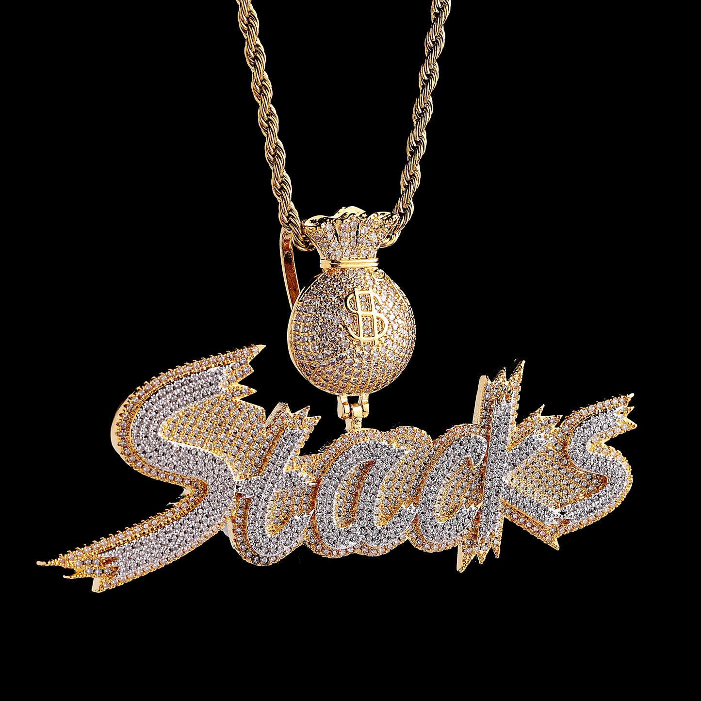 Custom Two Layer Letter Name Necklace Pendant