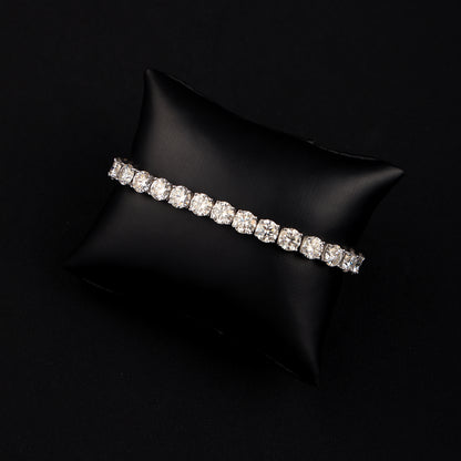 6.5MM S925 Silver Moissanite Tennis Bracelet White Gold