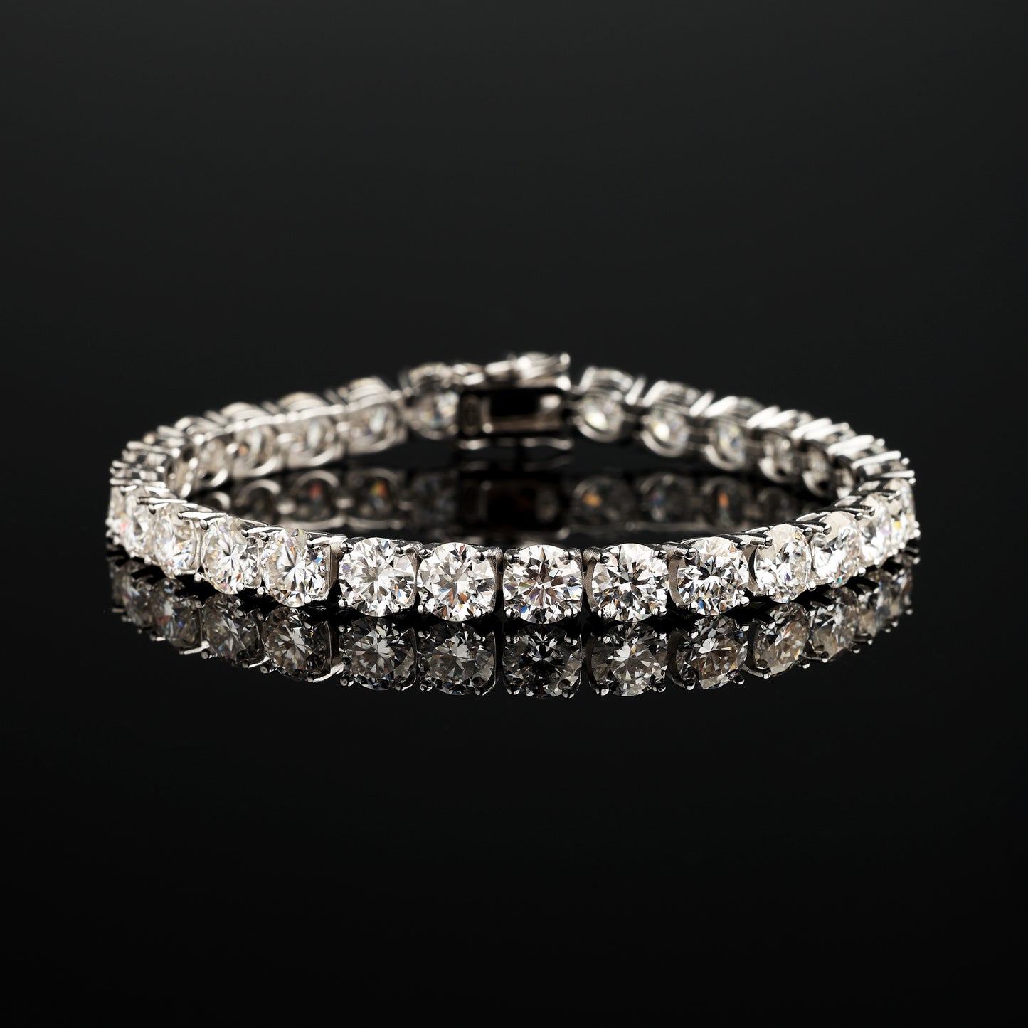 6.5MM S925 Silver Moissanite Tennis Bracelet White Gold