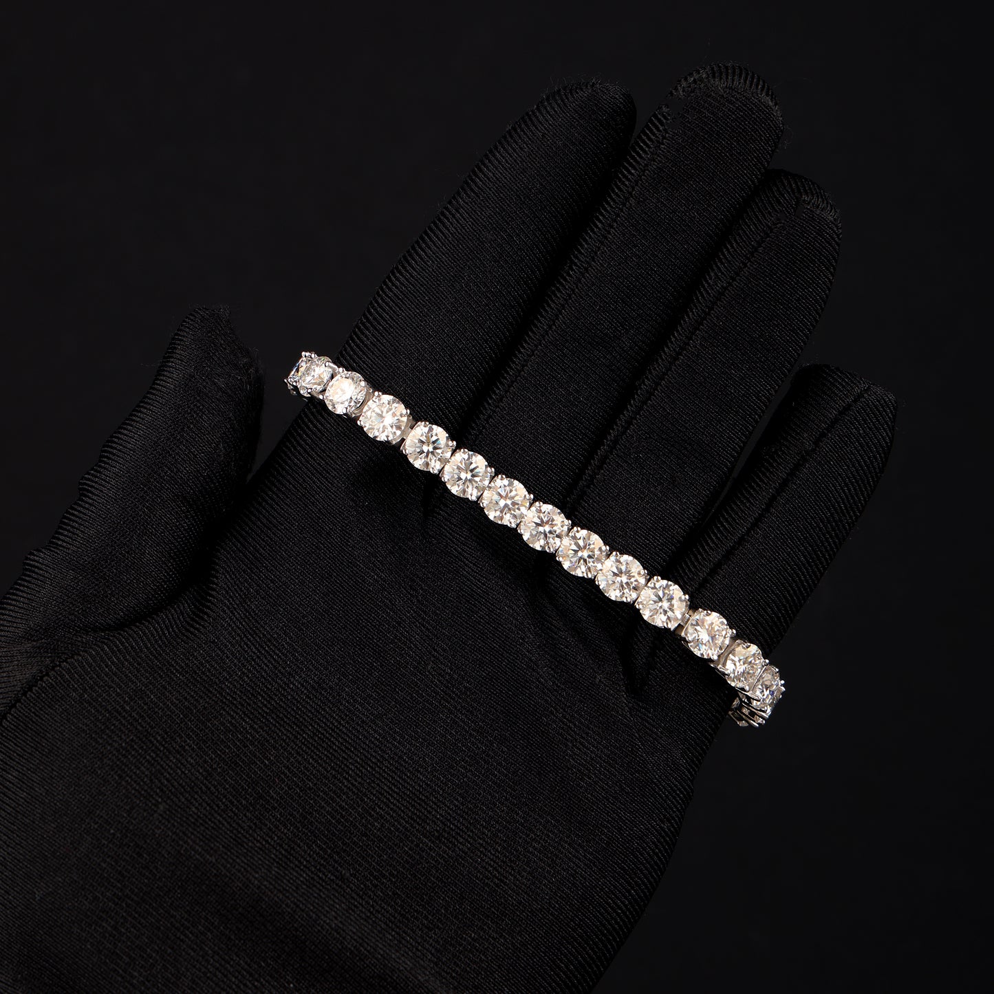 6.5MM S925 Silver Moissanite Tennis Bracelet White Gold