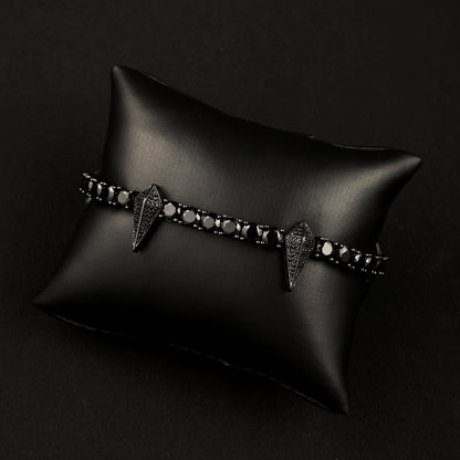 5mm Fight Tooth and Claw Tennis Bracelet Black Gold