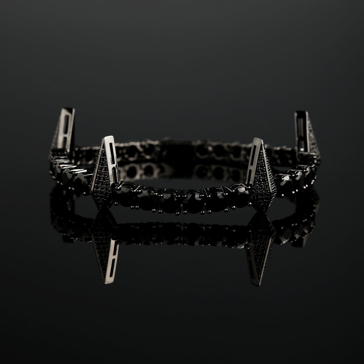 5mm Fight Tooth and Claw Tennis Bracelet Black Gold