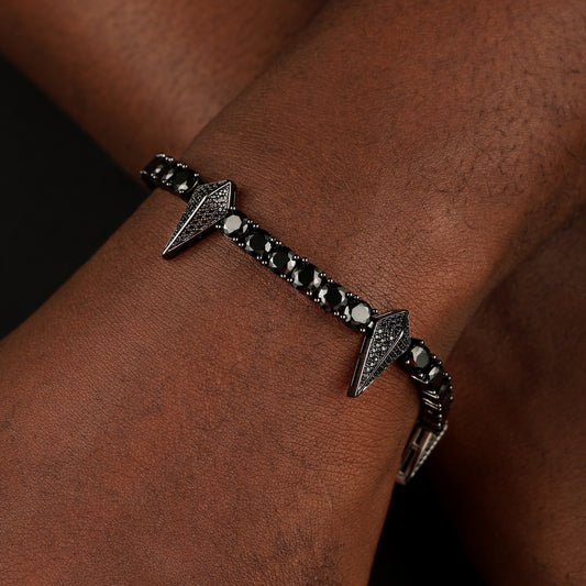 5mm Fight Tooth and Claw Tennis Bracelet Black Gold