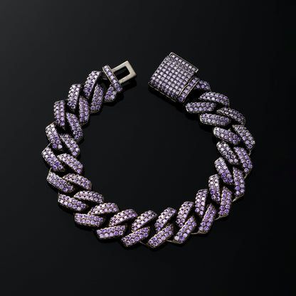 15MM Purpel Cuban Link Bracelet