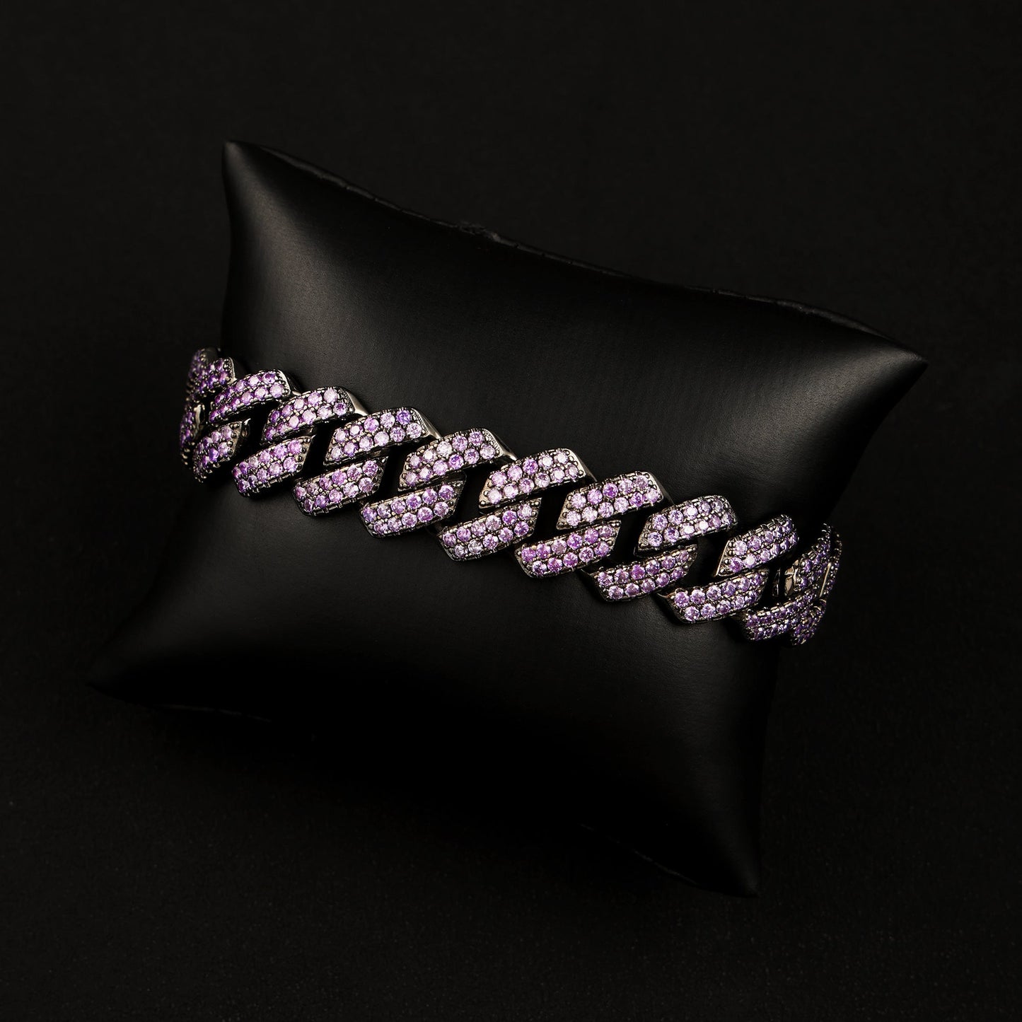 15MM Purpel Cuban Link Bracelet
