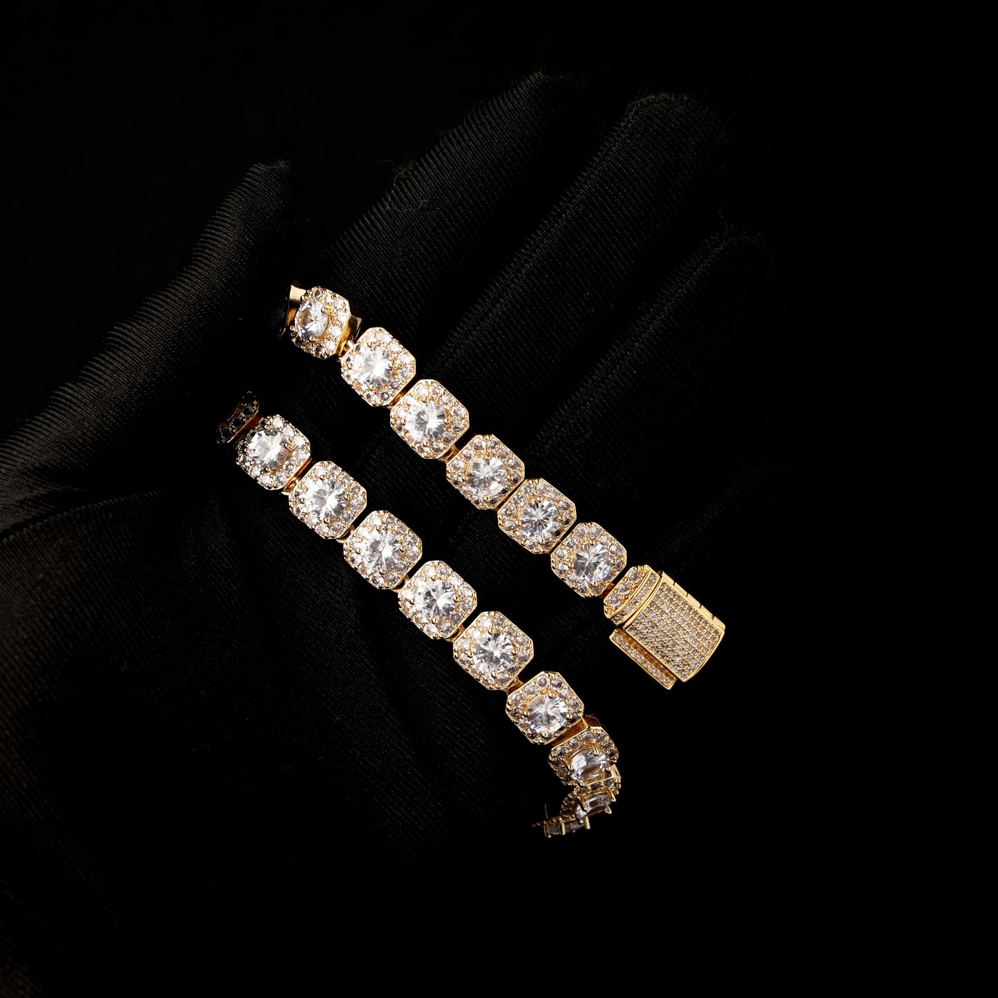 10mm 18K 金簇网球链