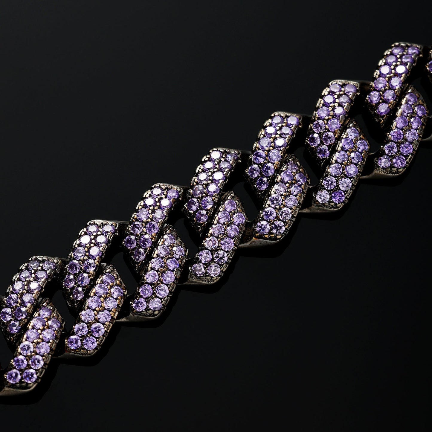 15MM Purpel Cuban Link Bracelet