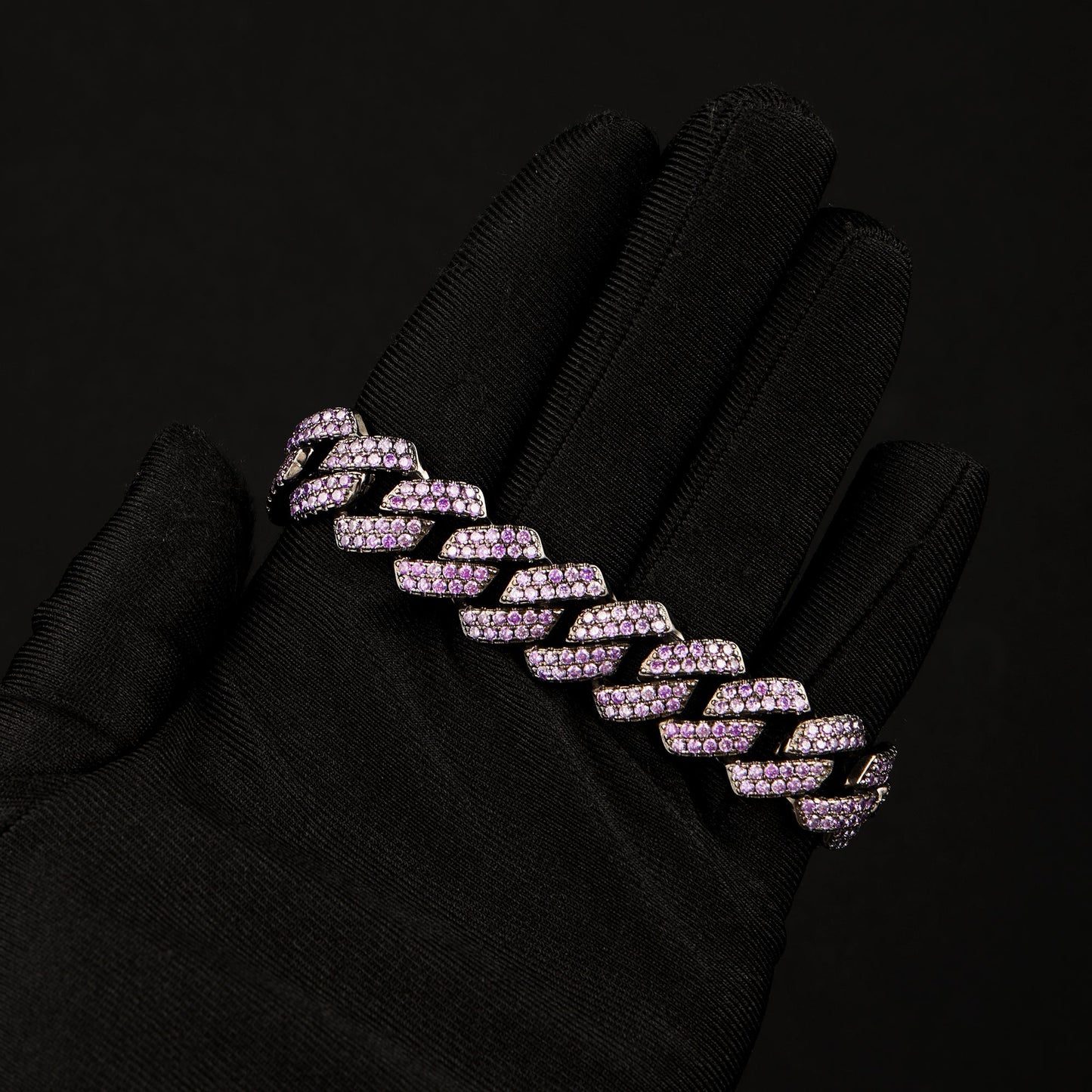 15MM Purpel Cuban Link Bracelet