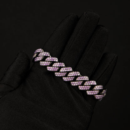 15MM Purpel Cuban Link Bracelet