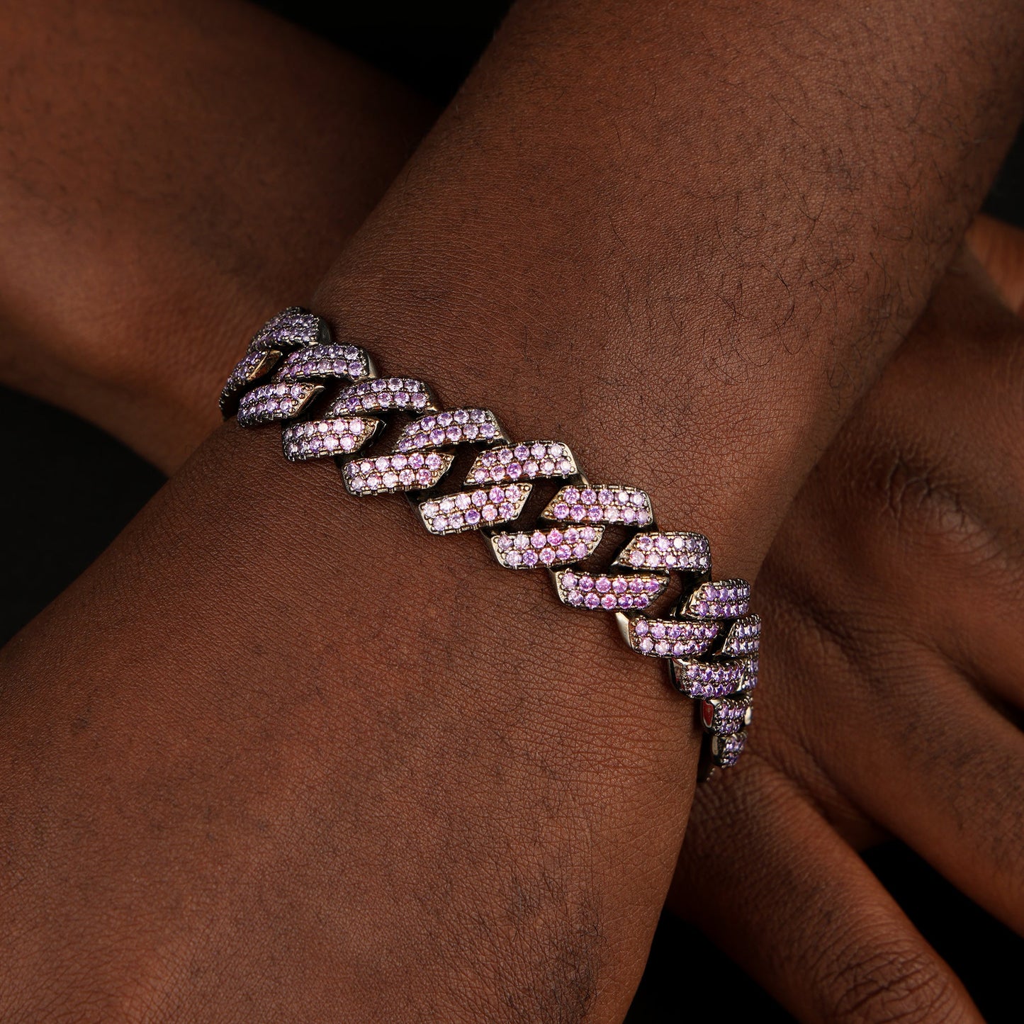 15MM Purpel Cuban Link Bracelet