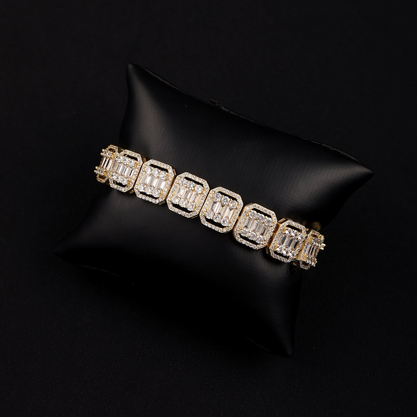 12MM Baguette Bracelet 18K Gold