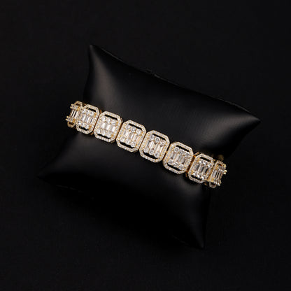 12MM Baguette Bracelet 18K Gold