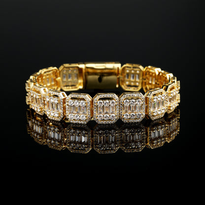 12MM Baguette Bracelet 18K Gold