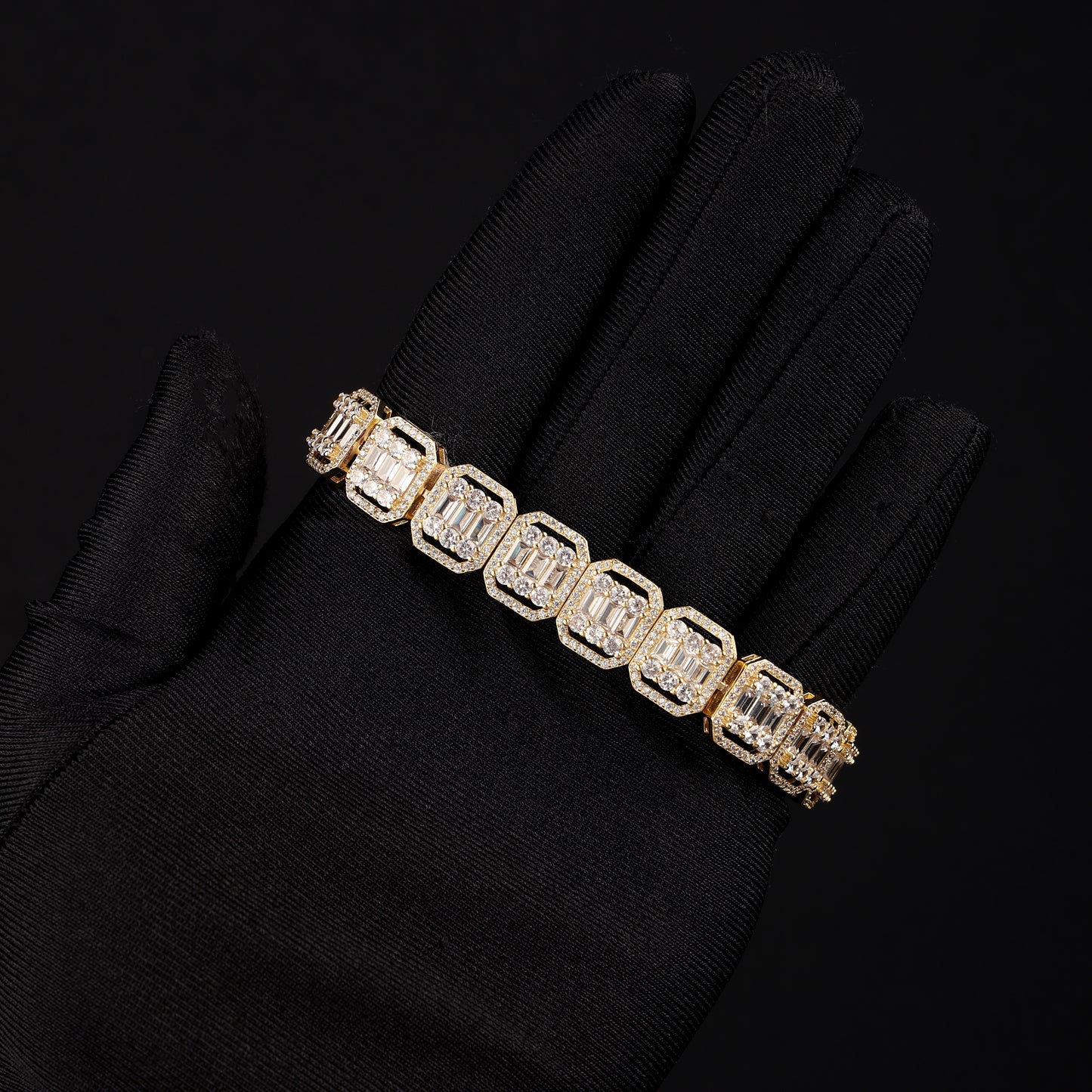 12MM Baguette Bracelet 18K Gold