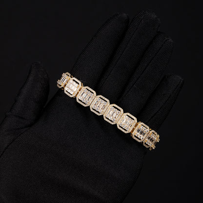 12MM Baguette Bracelet 18K Gold