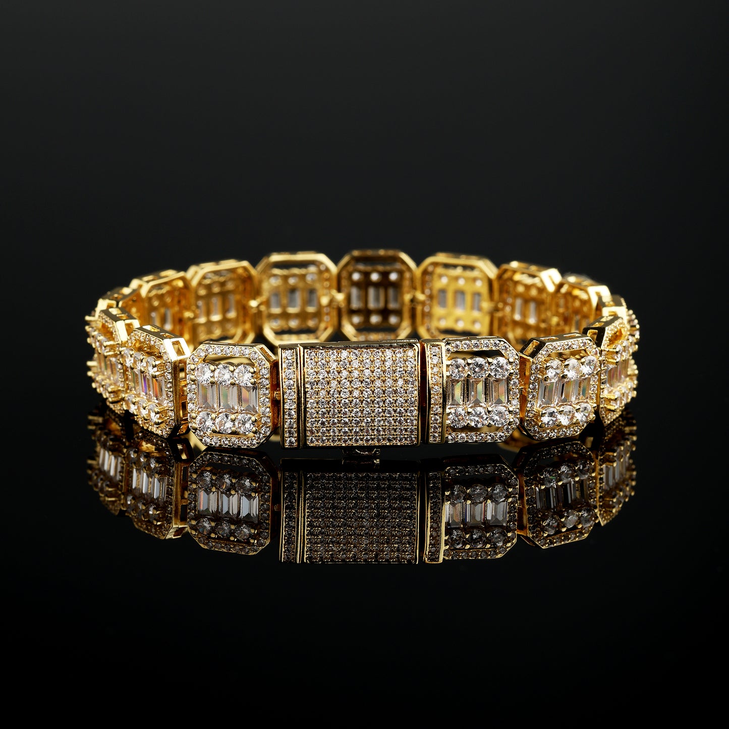 12MM Baguette Bracelet 18K Gold