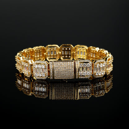 12MM Baguette Bracelet 18K Gold