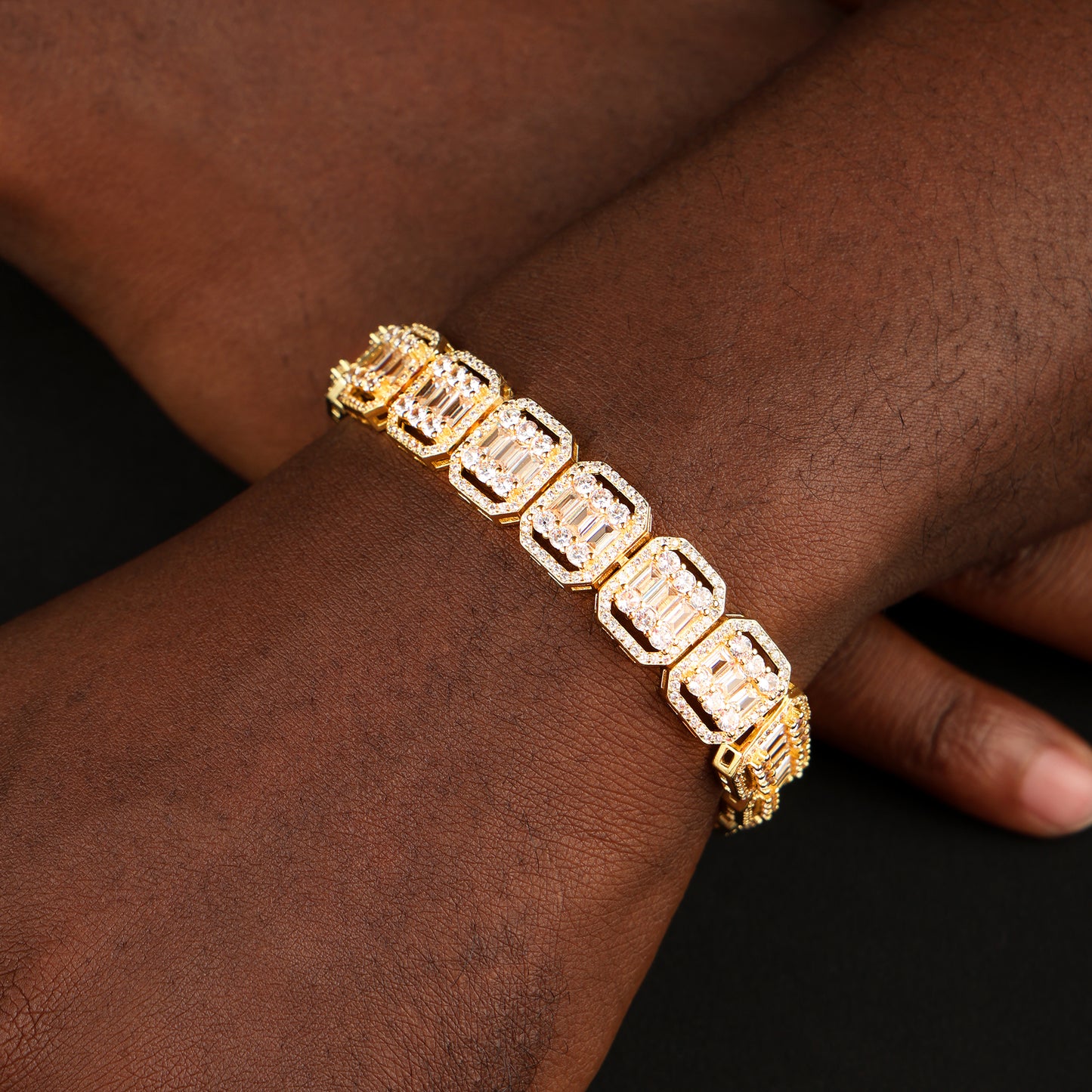 12MM Baguette Bracelet 18K Gold