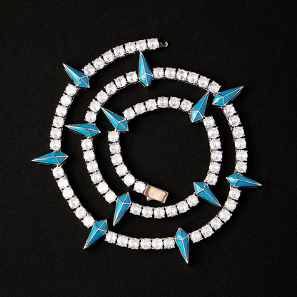5MM Blue Enamel Fight Tooth and Claw Tennis Chain
