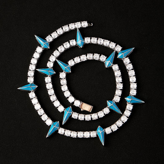 5MM Blue Enamel Fight Tooth and Claw Tennis Chain