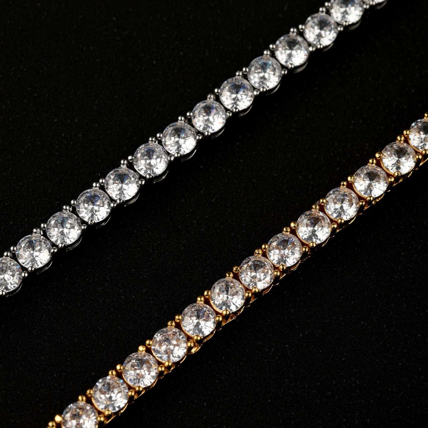 3MM 925 Silver Moissanite Tennis Chain 18K Gold