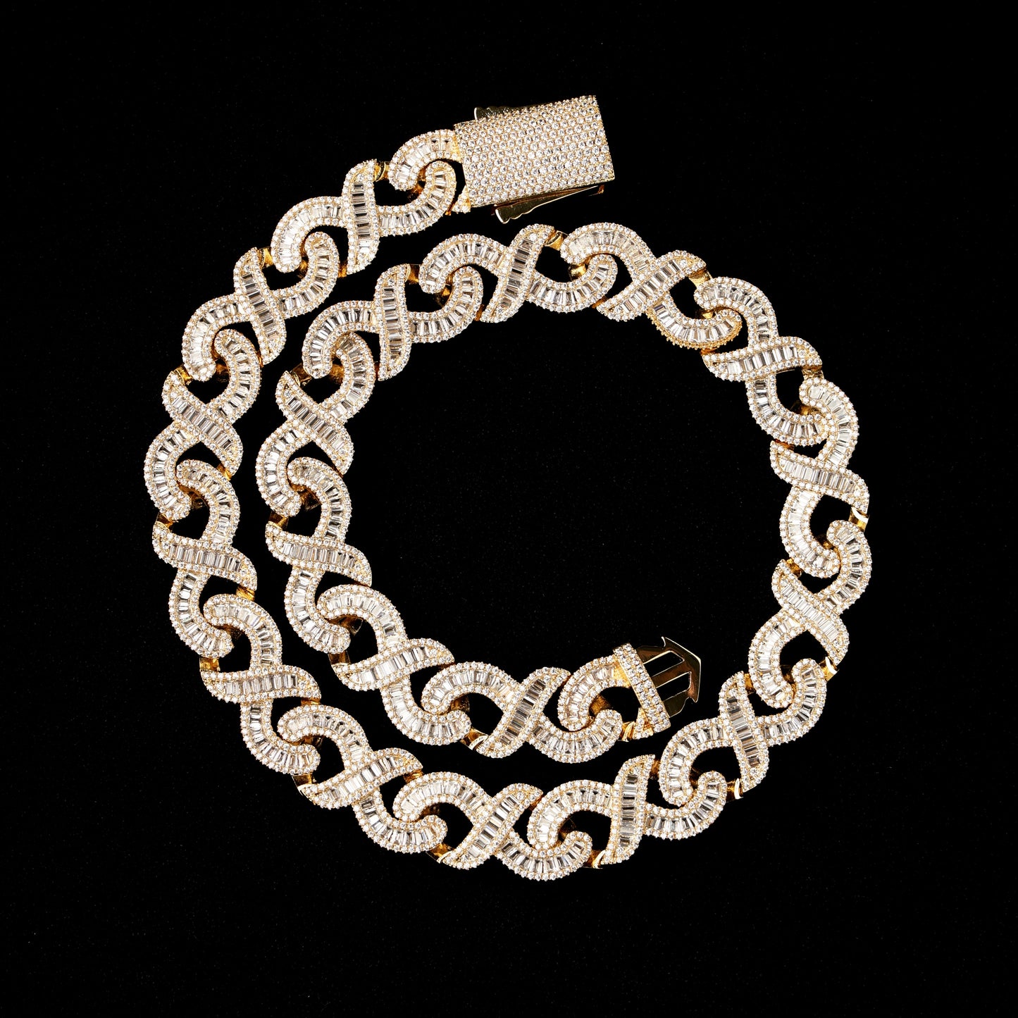 16MM 长方形无限链 18K 金