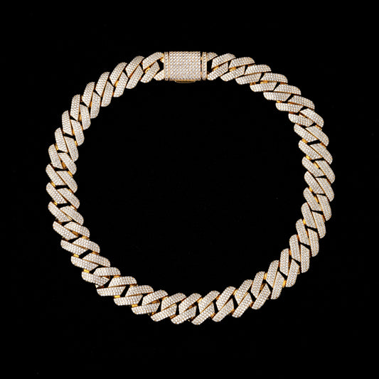 20MM Prong Cuban Link Chain 18K Gold